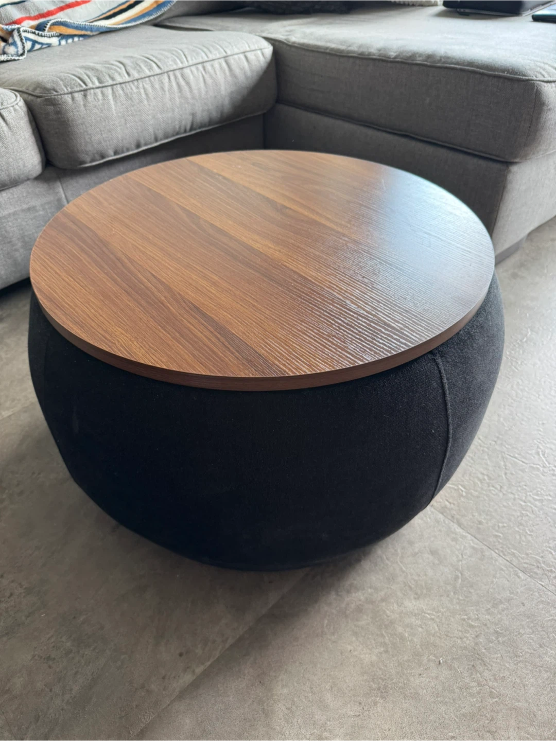 Round Storage Ottoman Coffee Table