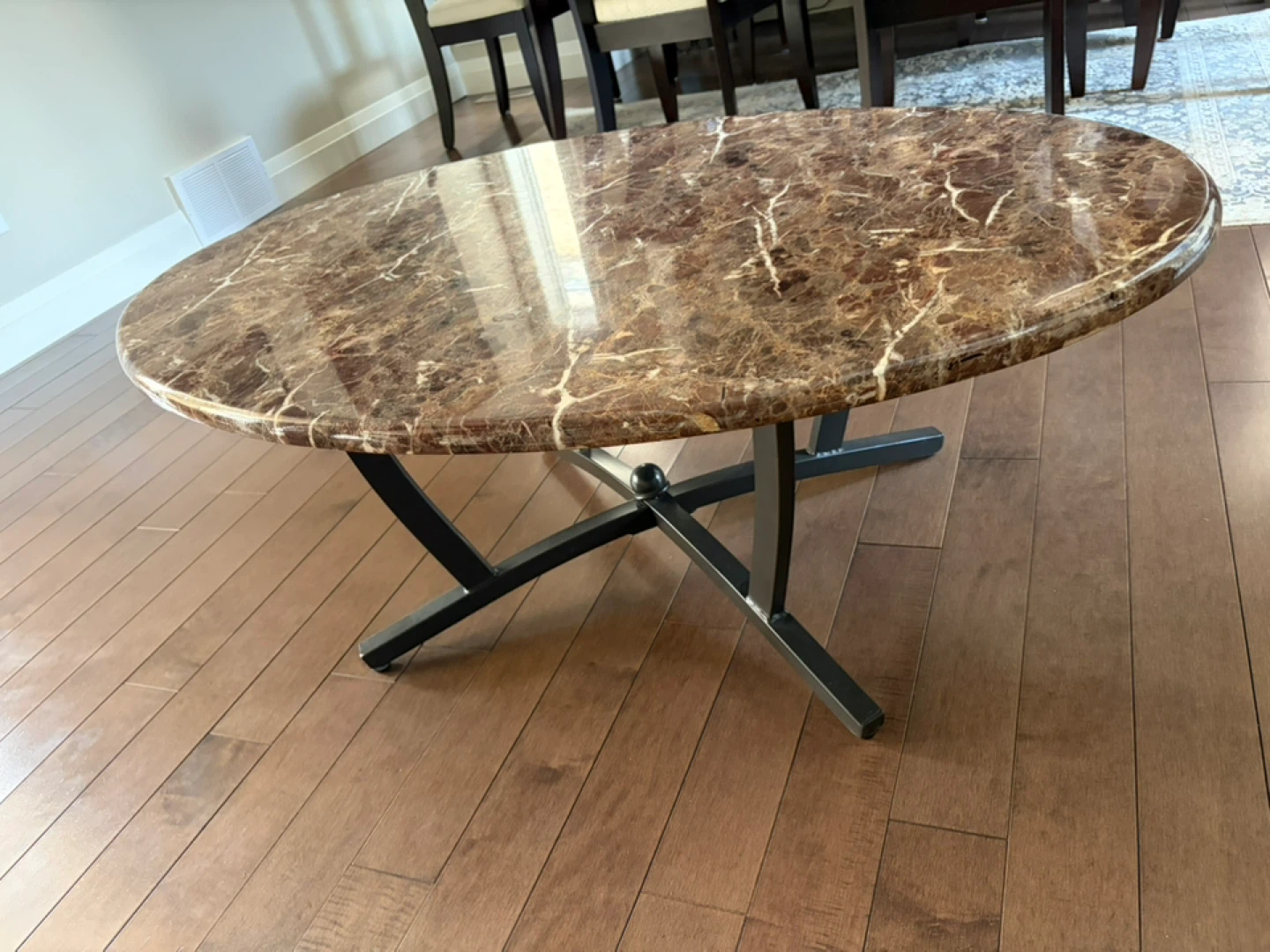 Oval Coffee Table with faux Marble Top - photo 3