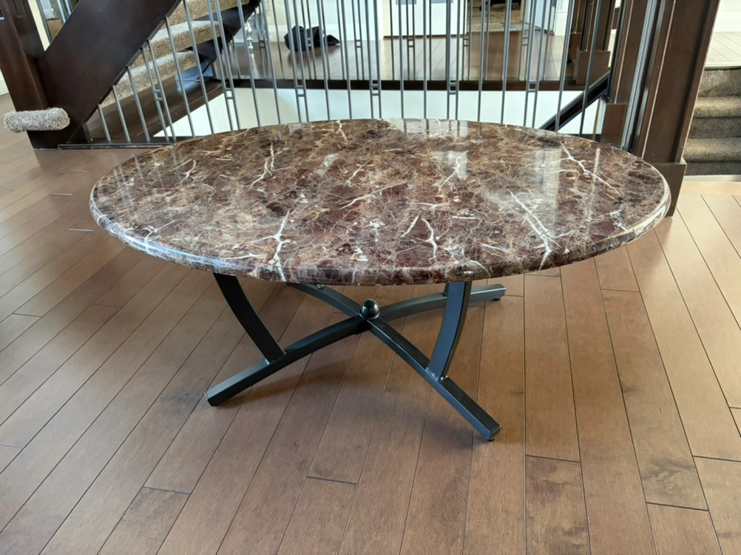 Oval Coffee Table with faux Marble Top