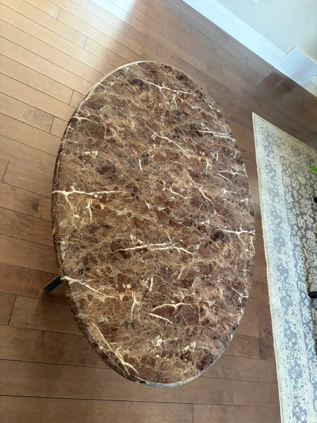 Oval Coffee Table with faux Marble Top - photo 2