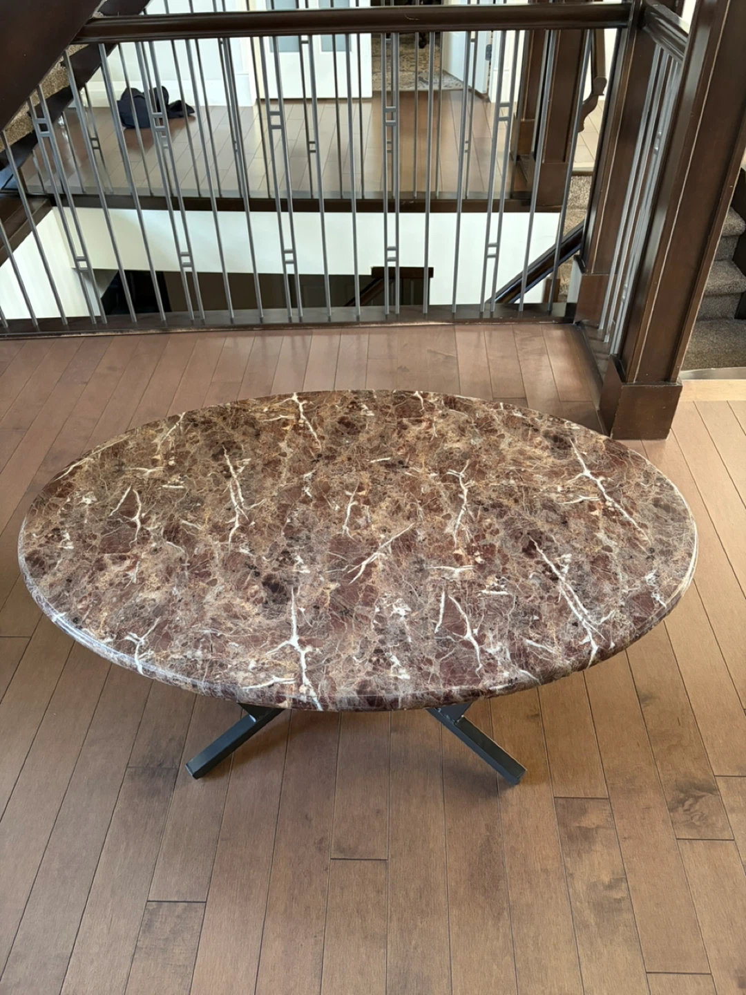 Oval Coffee Table with faux Marble Top - photo 4