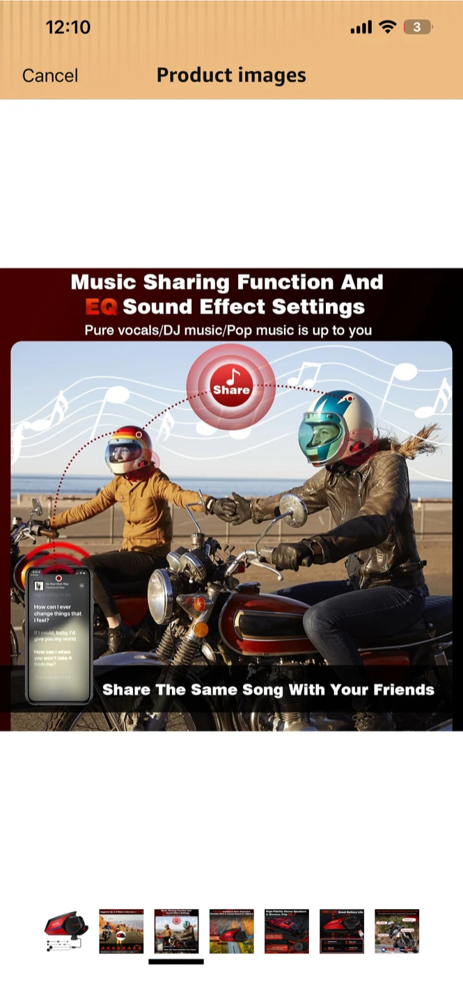 ZOVTIX Motorcycle Helmet Headset - Red 1 Pack - photo 2