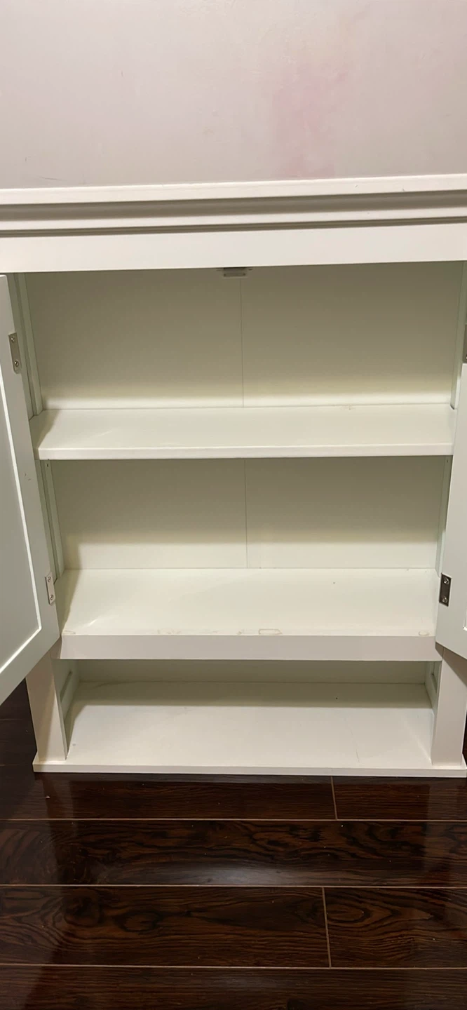 White Wall Cabinet with Double Doors