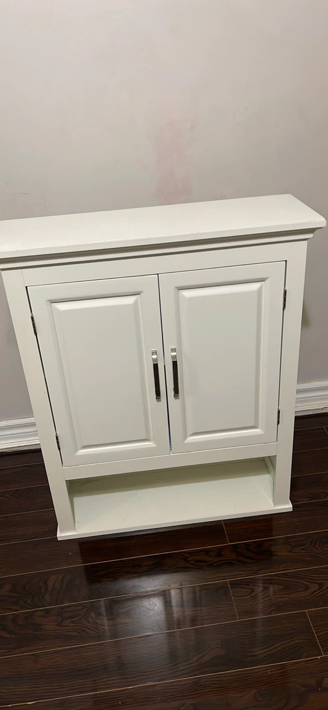 White Wall Cabinet with Double Doors - photo 2