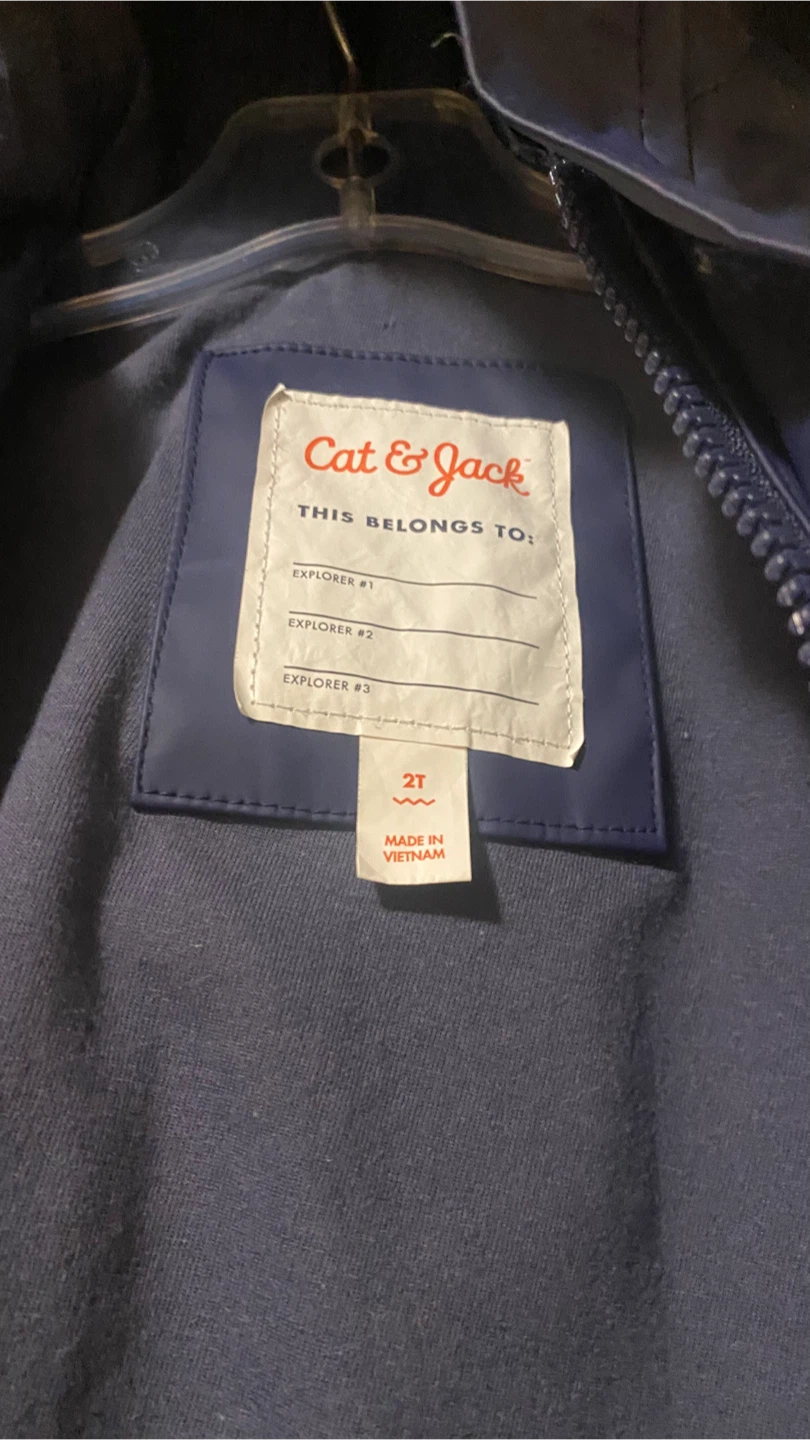 Cat & Jack Navy Rain Jacket Size 2T - photo 2