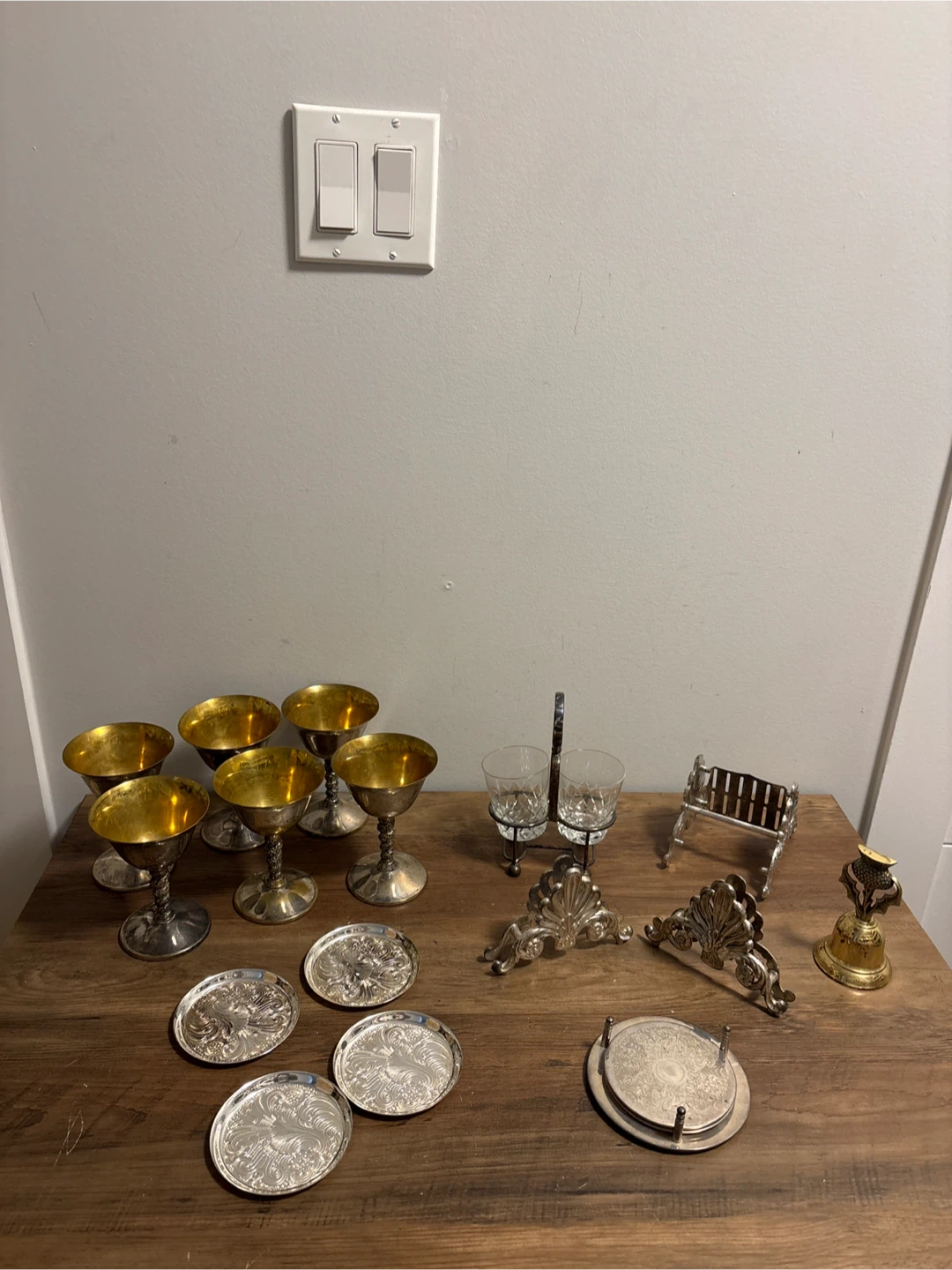 Vintage Collection of Goblet and Coasters