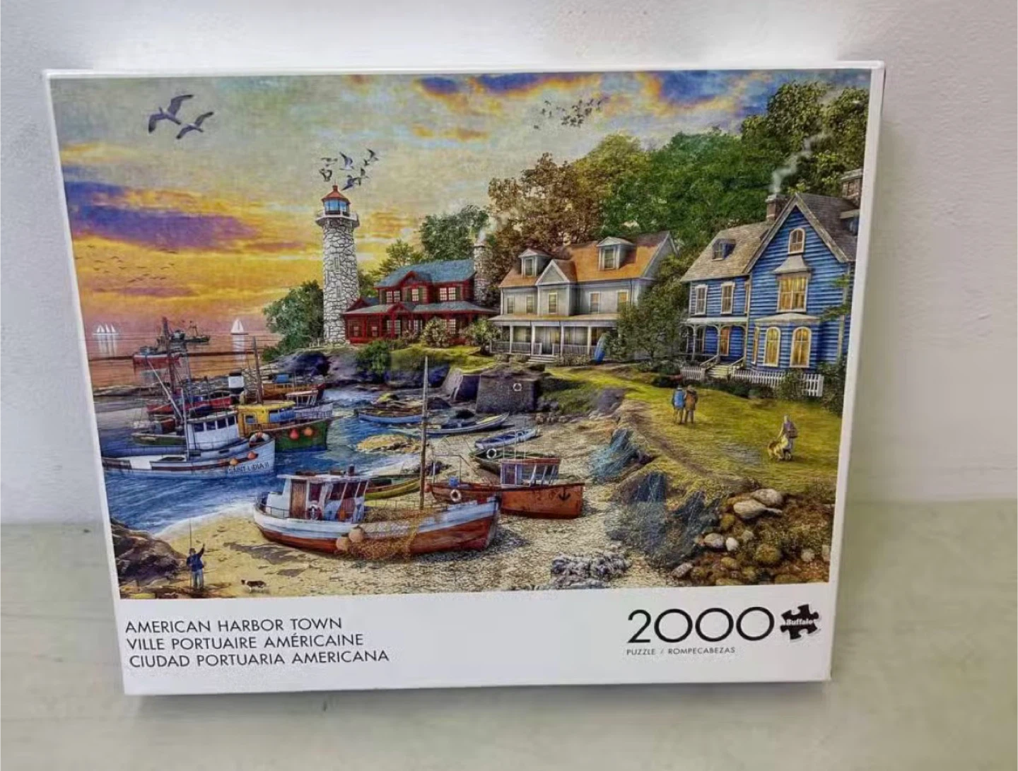 New Buffalo Games American Harbor Town 2000 Piece Jigsaw Puzzle