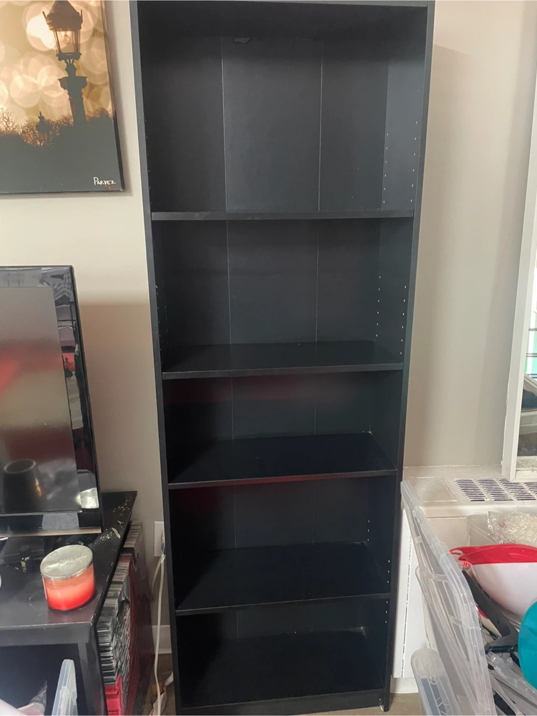 IKEA Billy Black 5-Shelf Bookshelf