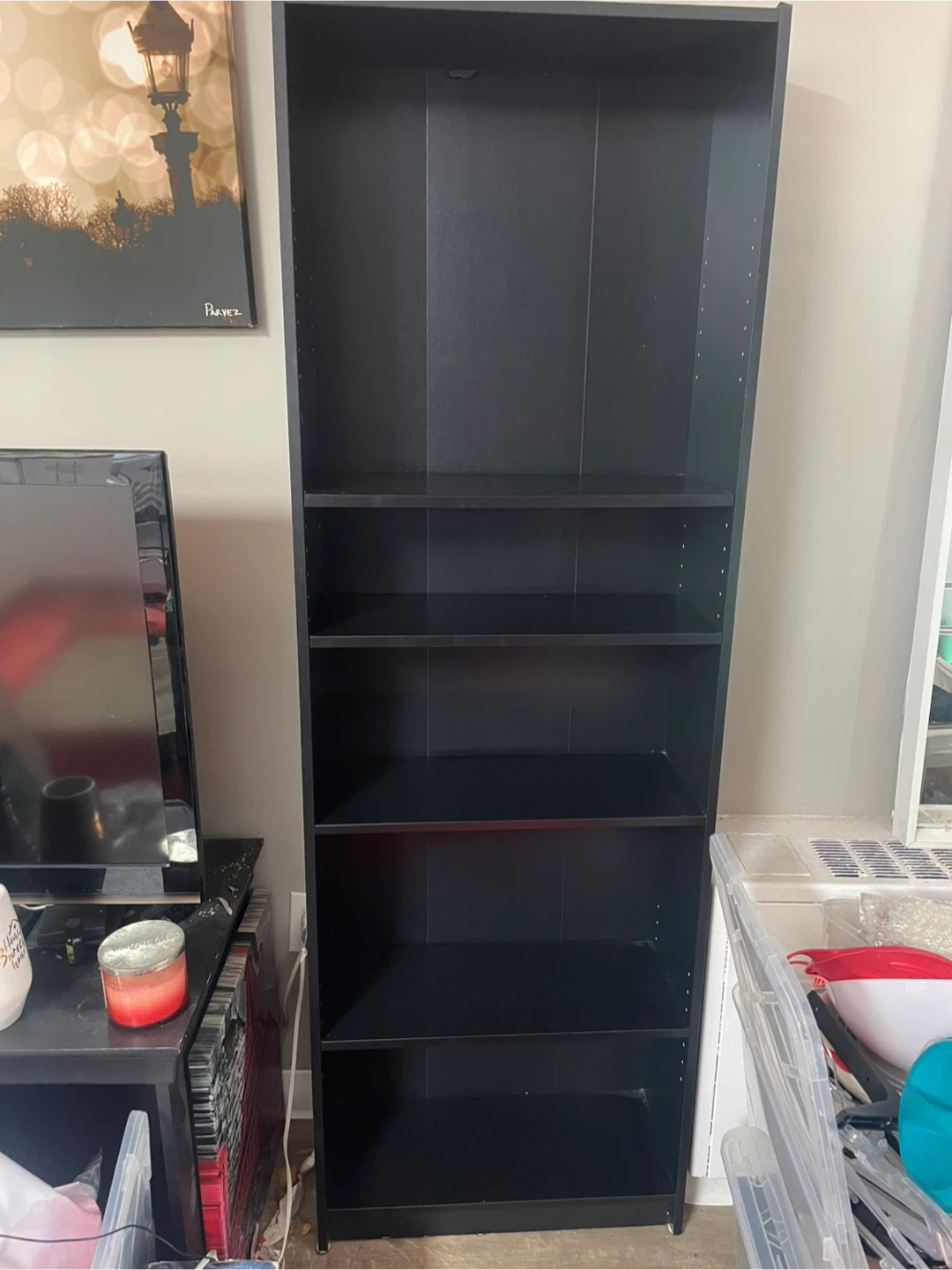 IKEA Billy Black 5-Shelf Bookshelf - photo 2