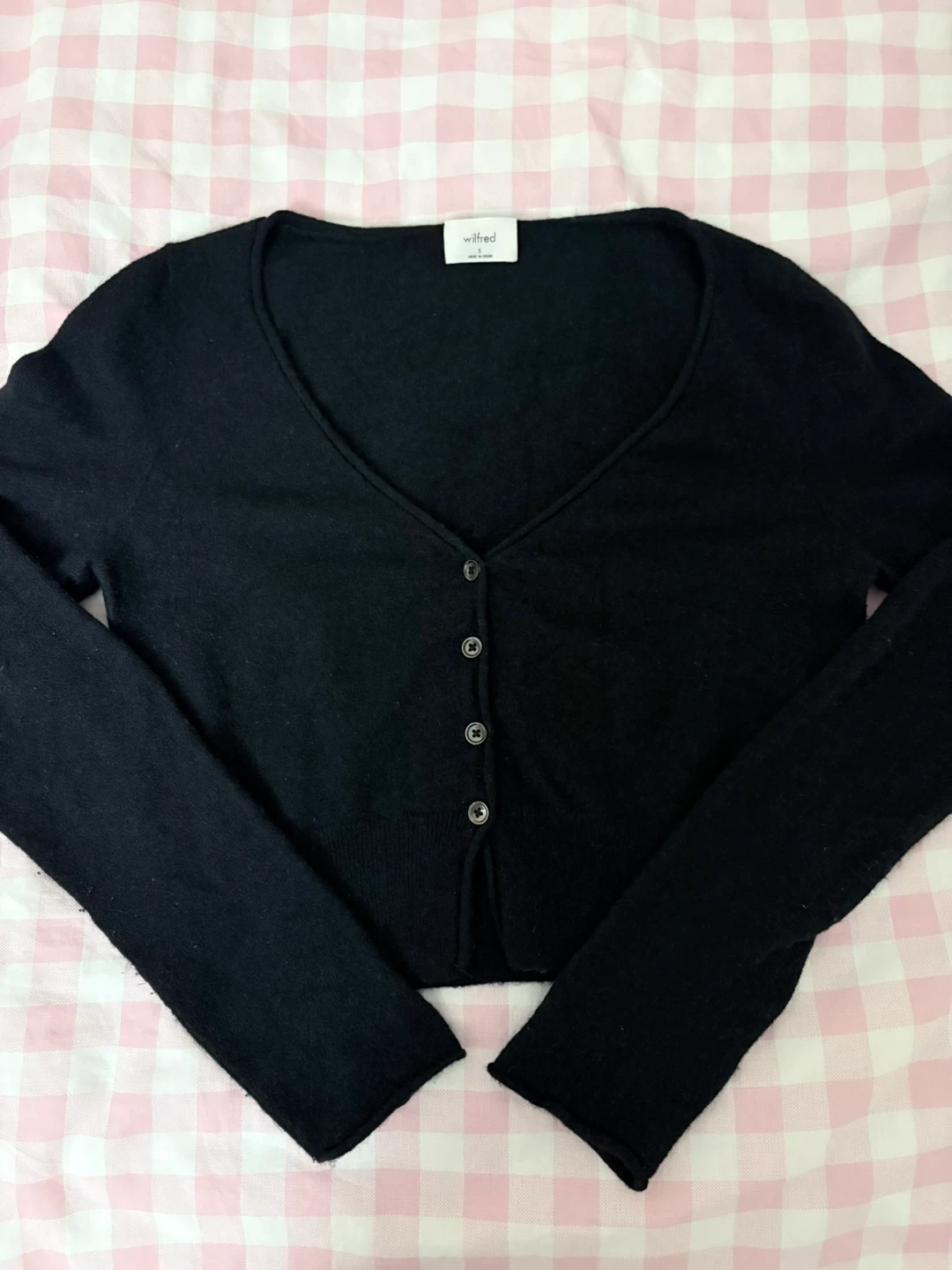 Wilfred Black Cropped Cardigan