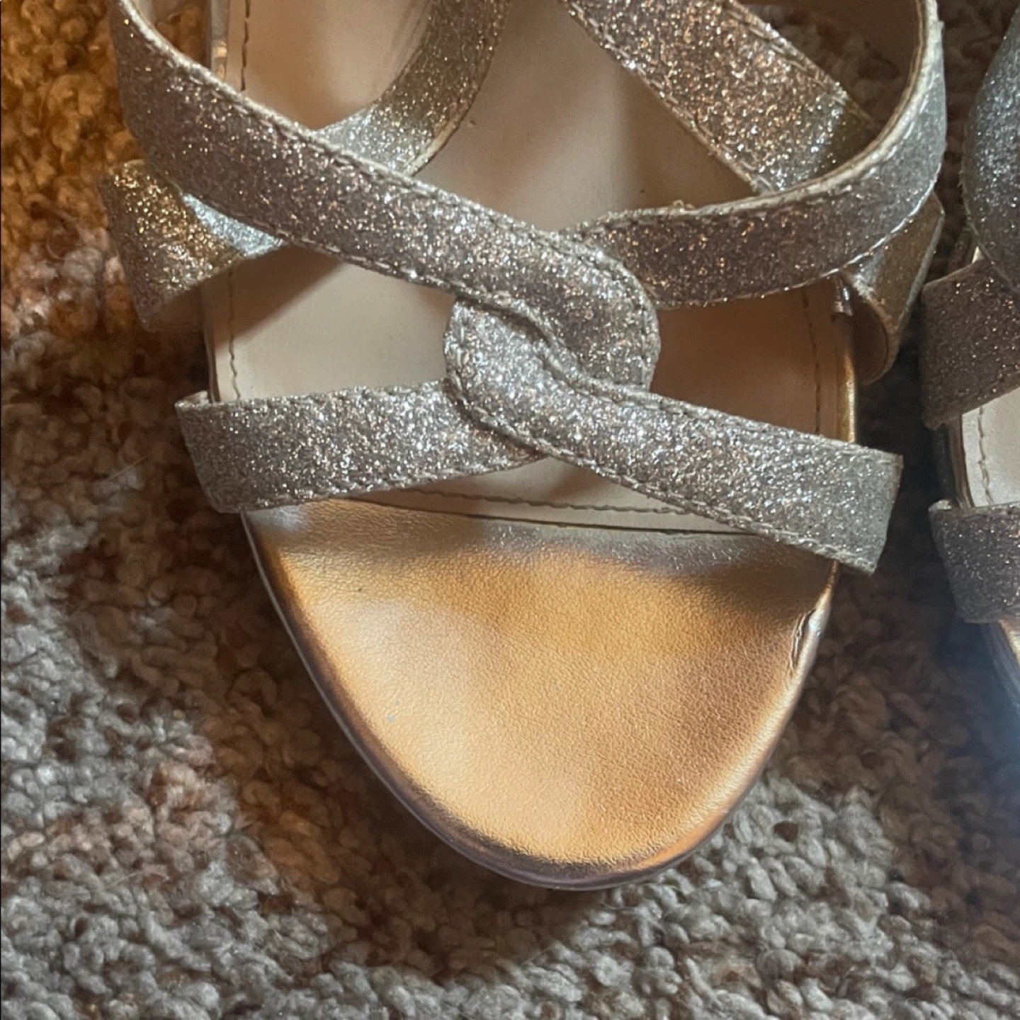 Nina Silver Glitter Strappy Heels - Size 9 - photo 3