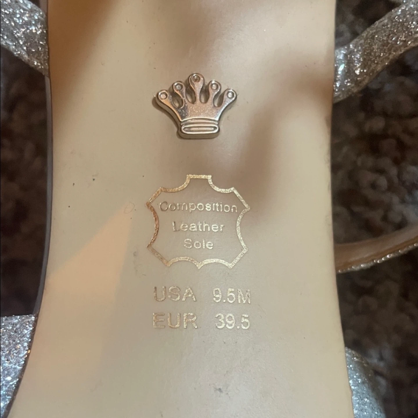 Nina Silver Glitter Strappy Heels - Size 9 - photo 5