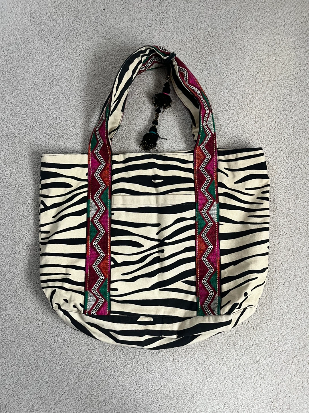 Rapsodia Zebra Print Canvas Bag