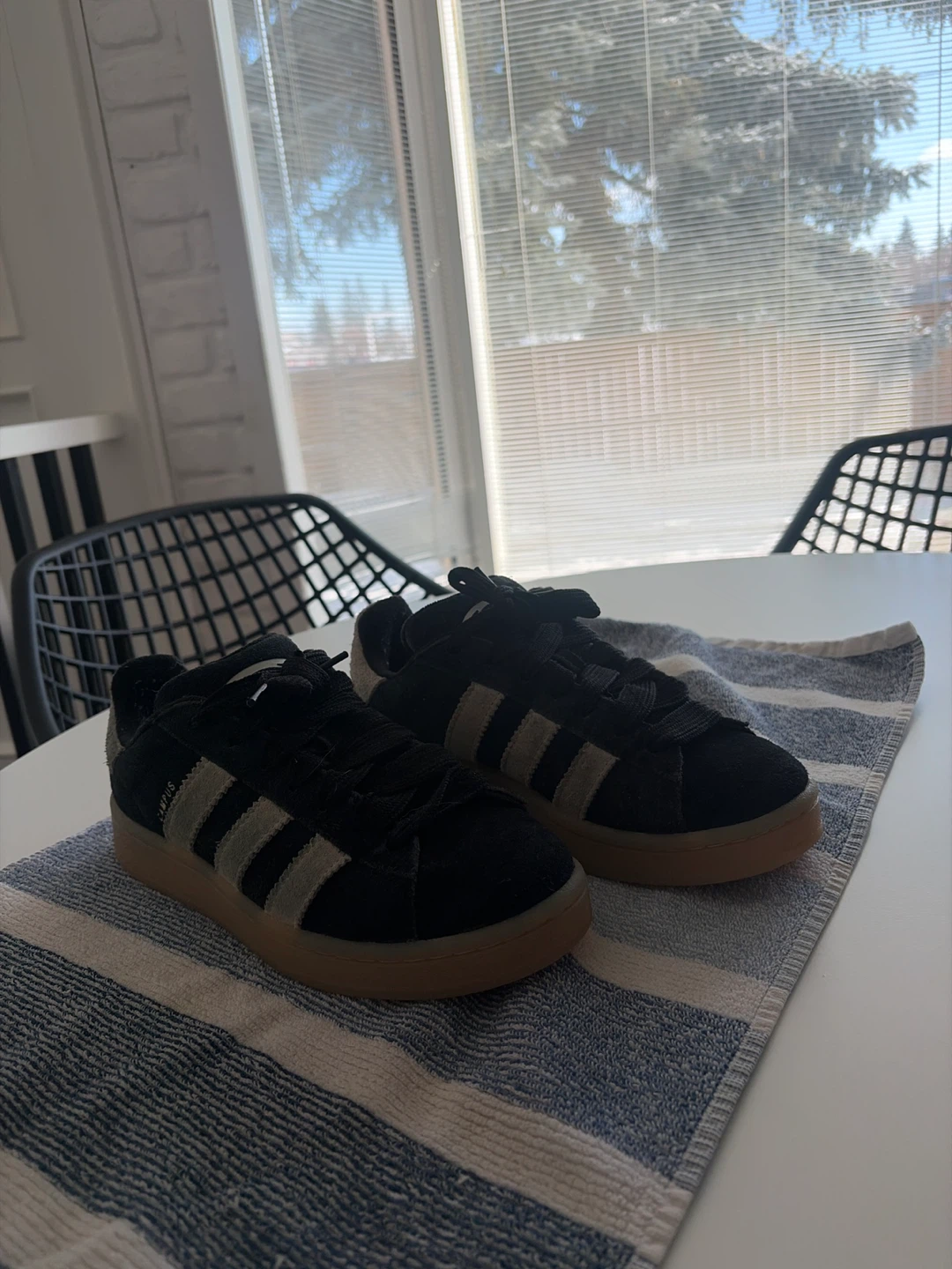 Half price Adidas Campus Black Suede Gum Sole Sneakers - photo 2