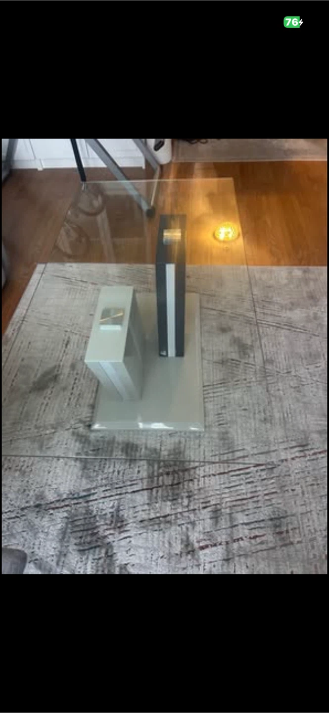Glass Coffee Table with Modern Base - photo 2