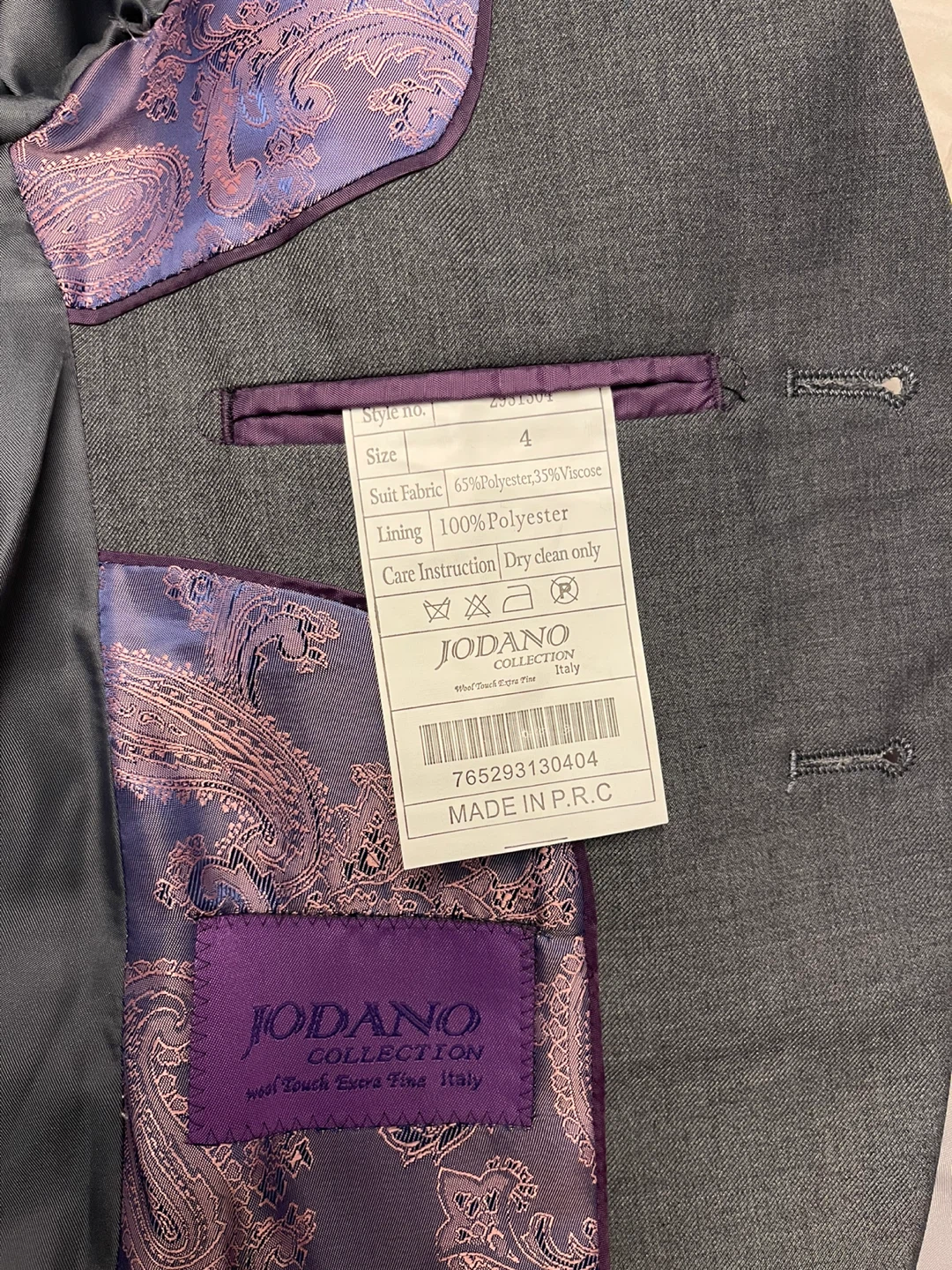 JODANO Collection Boys Grey 4-Piece Suit Set