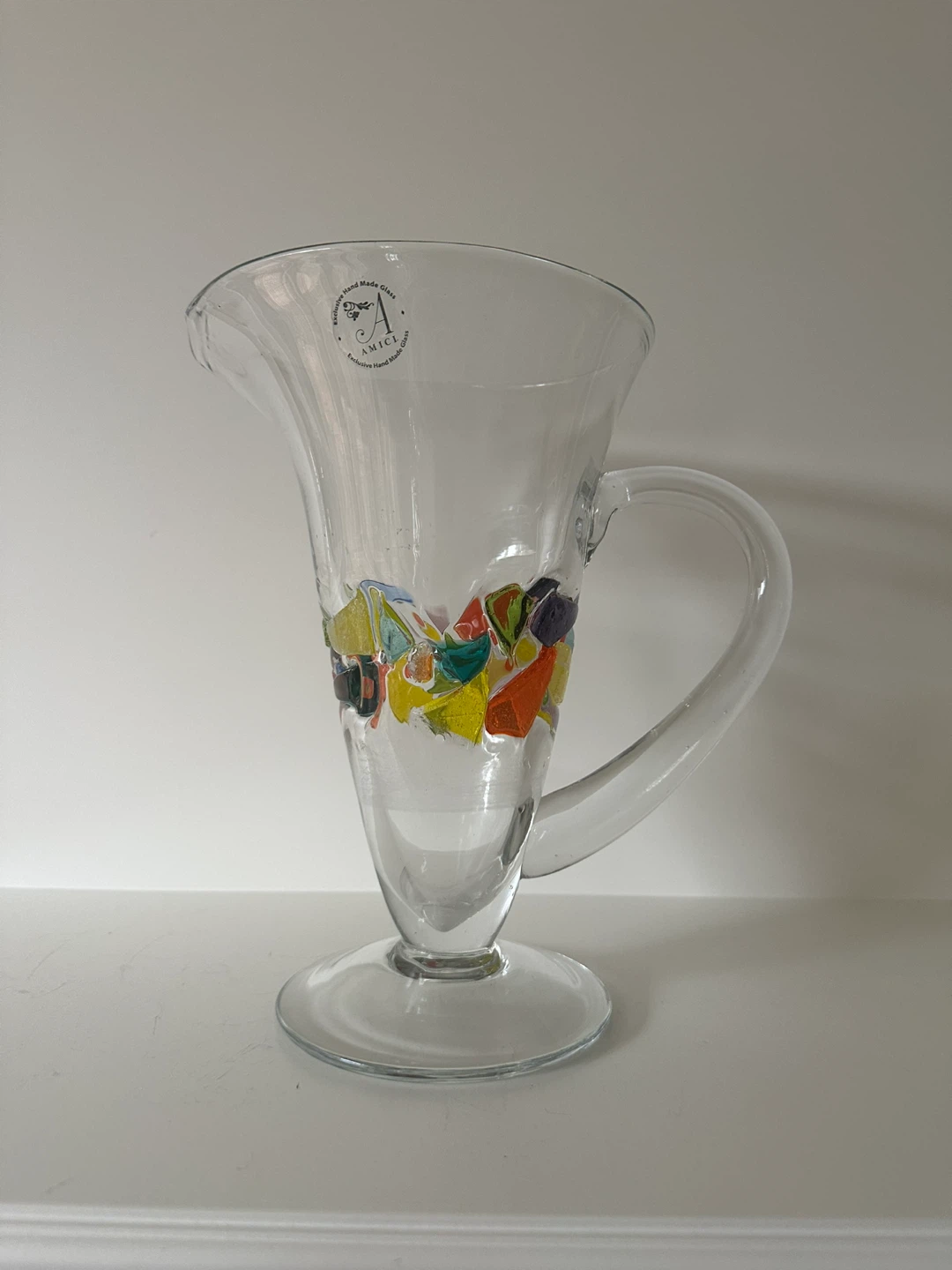 Amici Hand Blown Glass Pitcher - photo 3