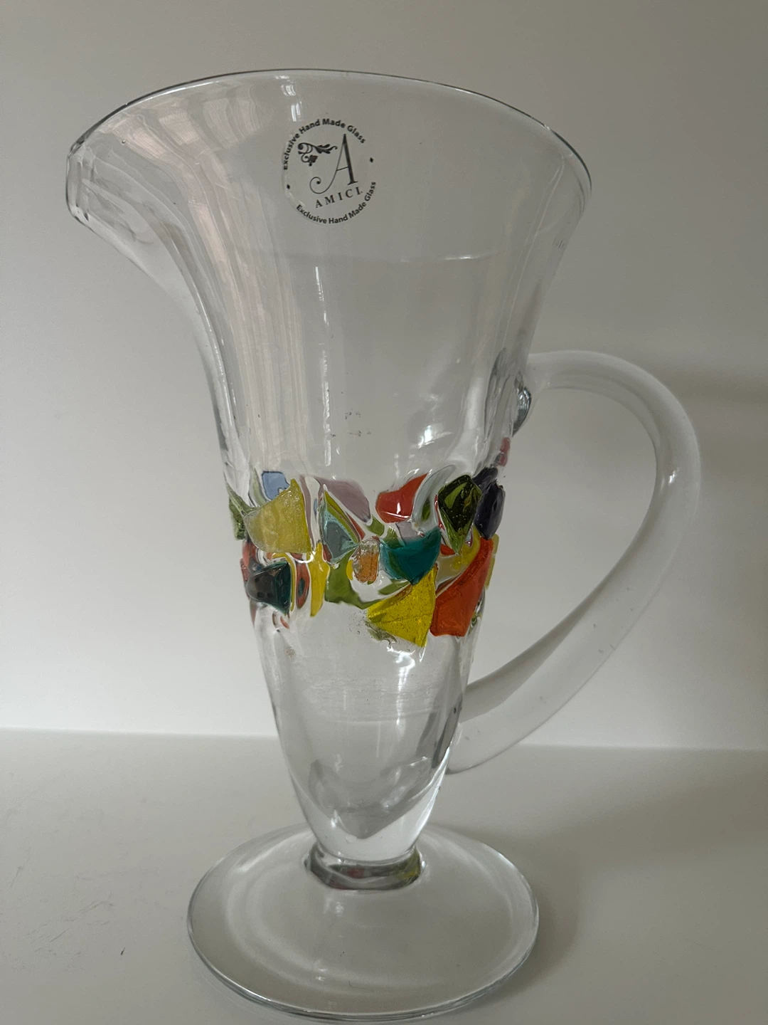 Amici Hand Blown Glass Pitcher