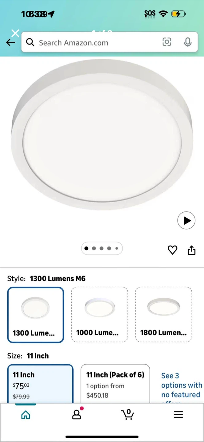 Juno 11” Slim LED Surface Downlight, Switchable Color, White