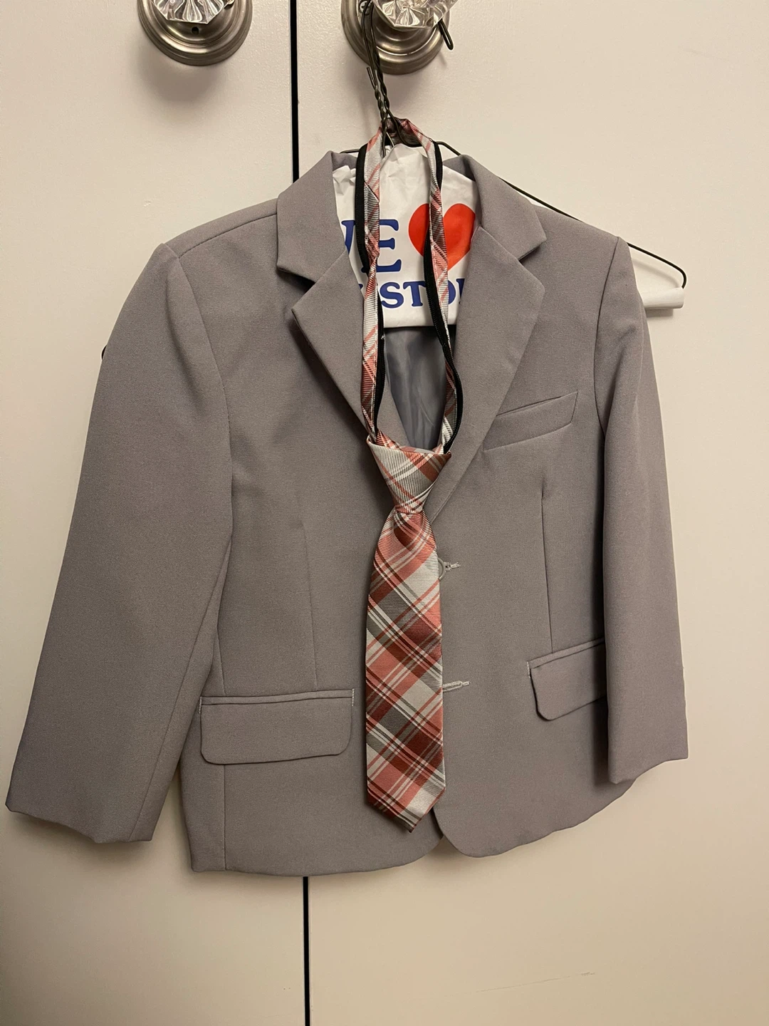 Spring Notion Boys 4T Gray Blazer with Plaid Tie