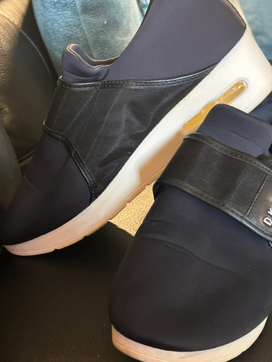 DKNY Navy Slip-On Wedge Sneakers - photo 3