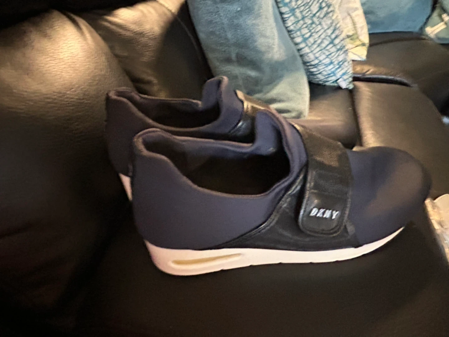 DKNY Navy Slip-On Wedge Sneakers - photo 5