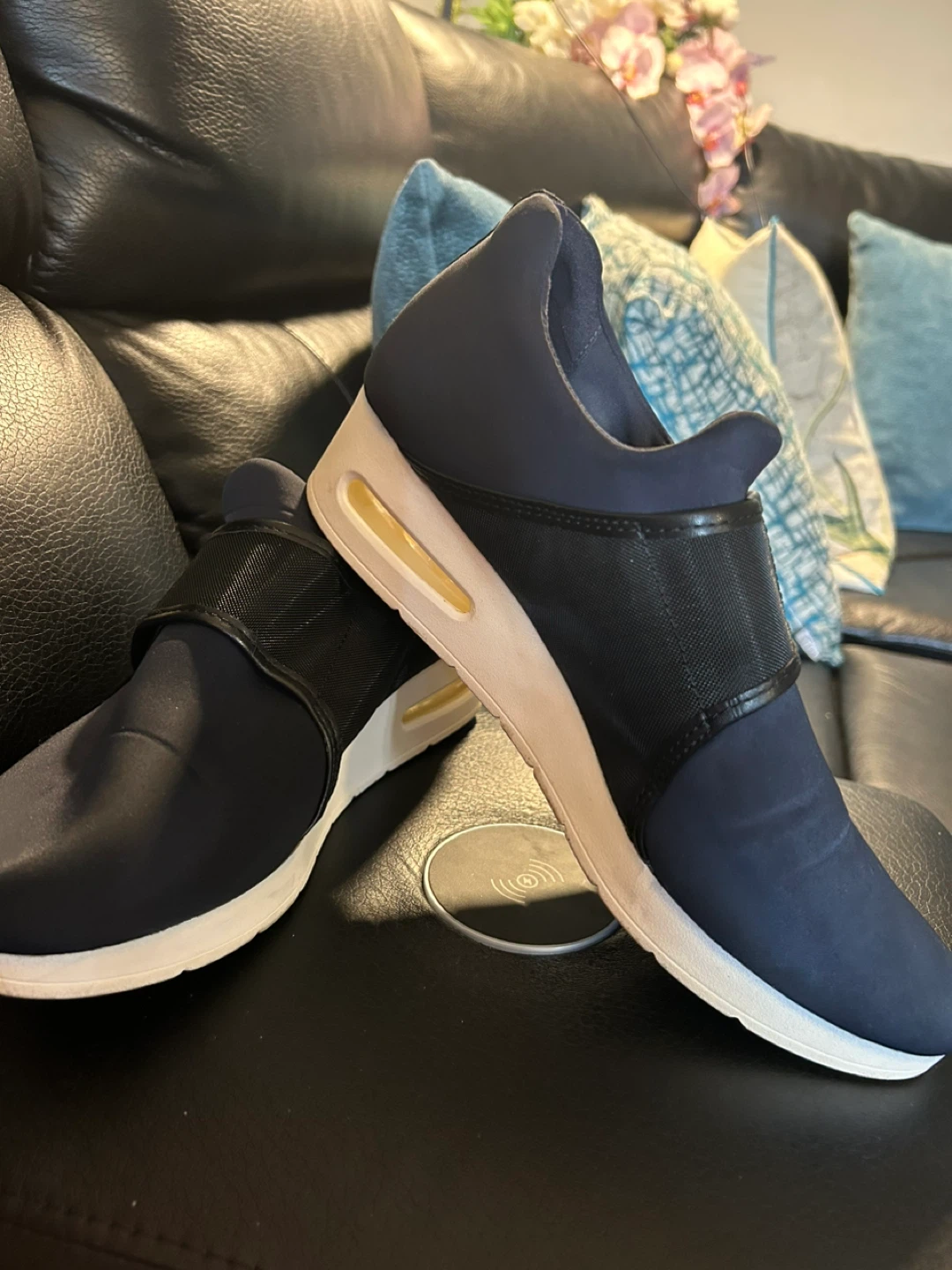 DKNY Navy Slip-On Wedge Sneakers - photo 2