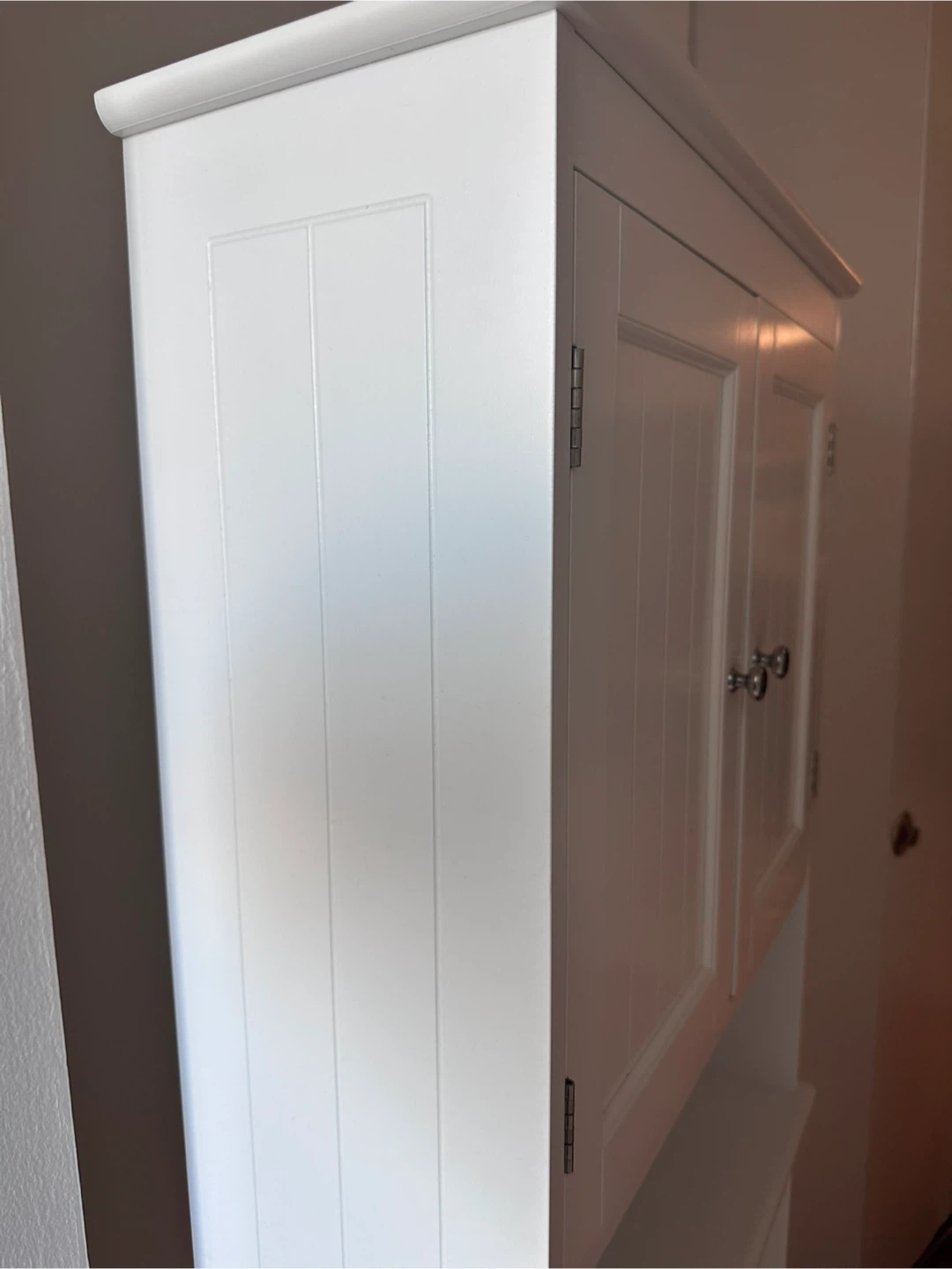White Two-Door Storage Cabinet with Shelf - photo 3