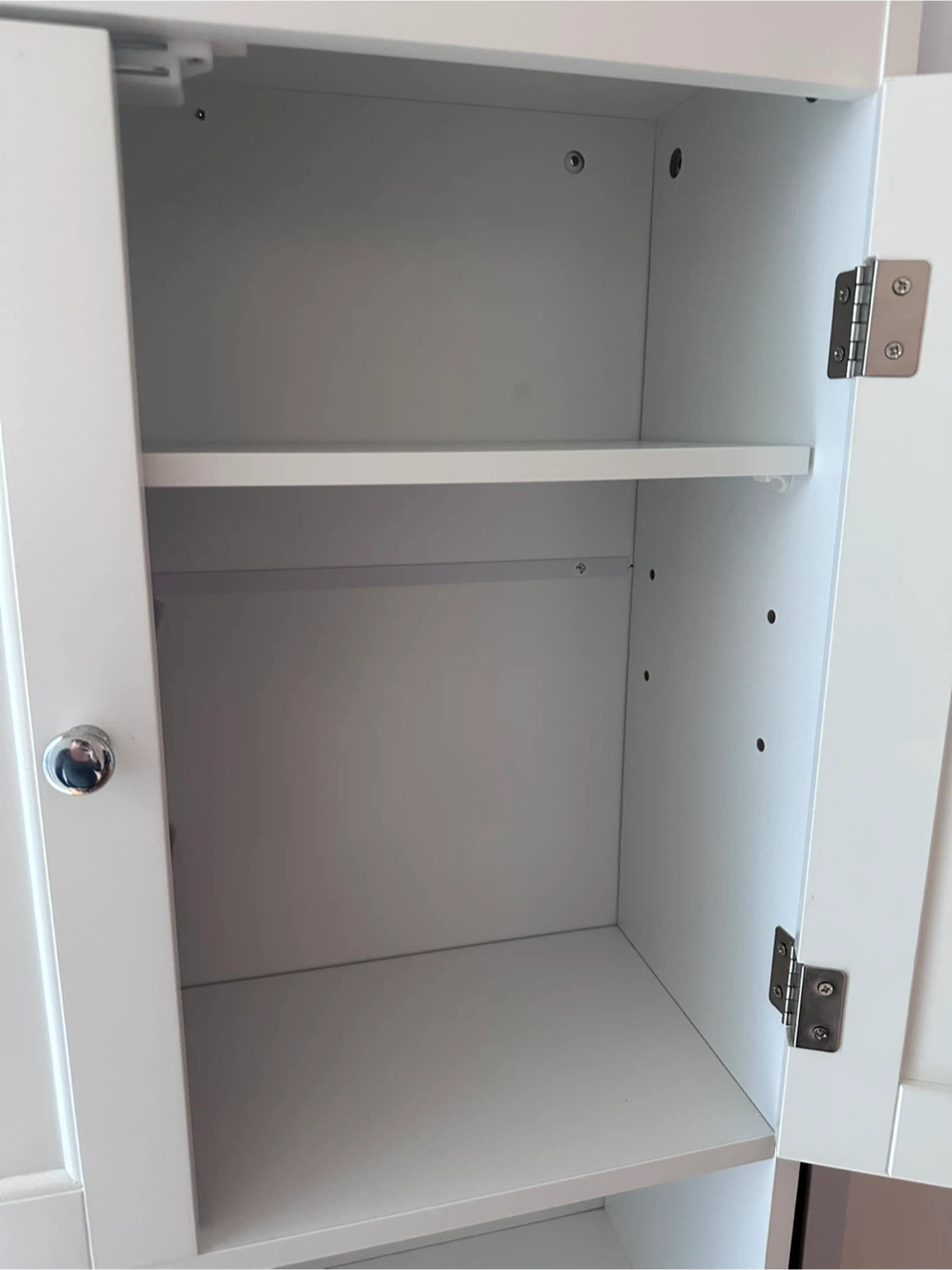 White Two-Door Storage Cabinet with Shelf - photo 4