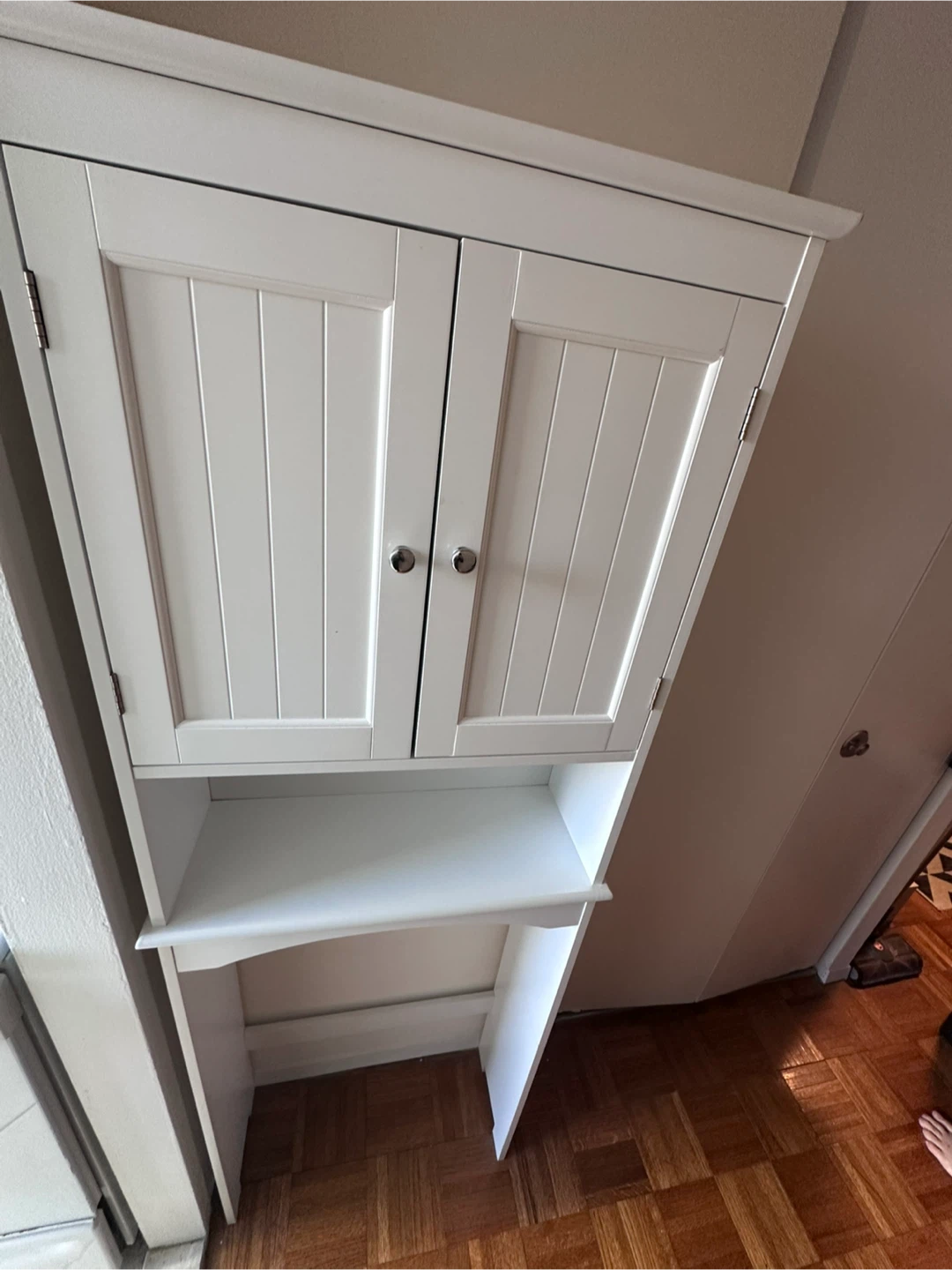 White Two-Door Storage Cabinet with Shelf - photo 2