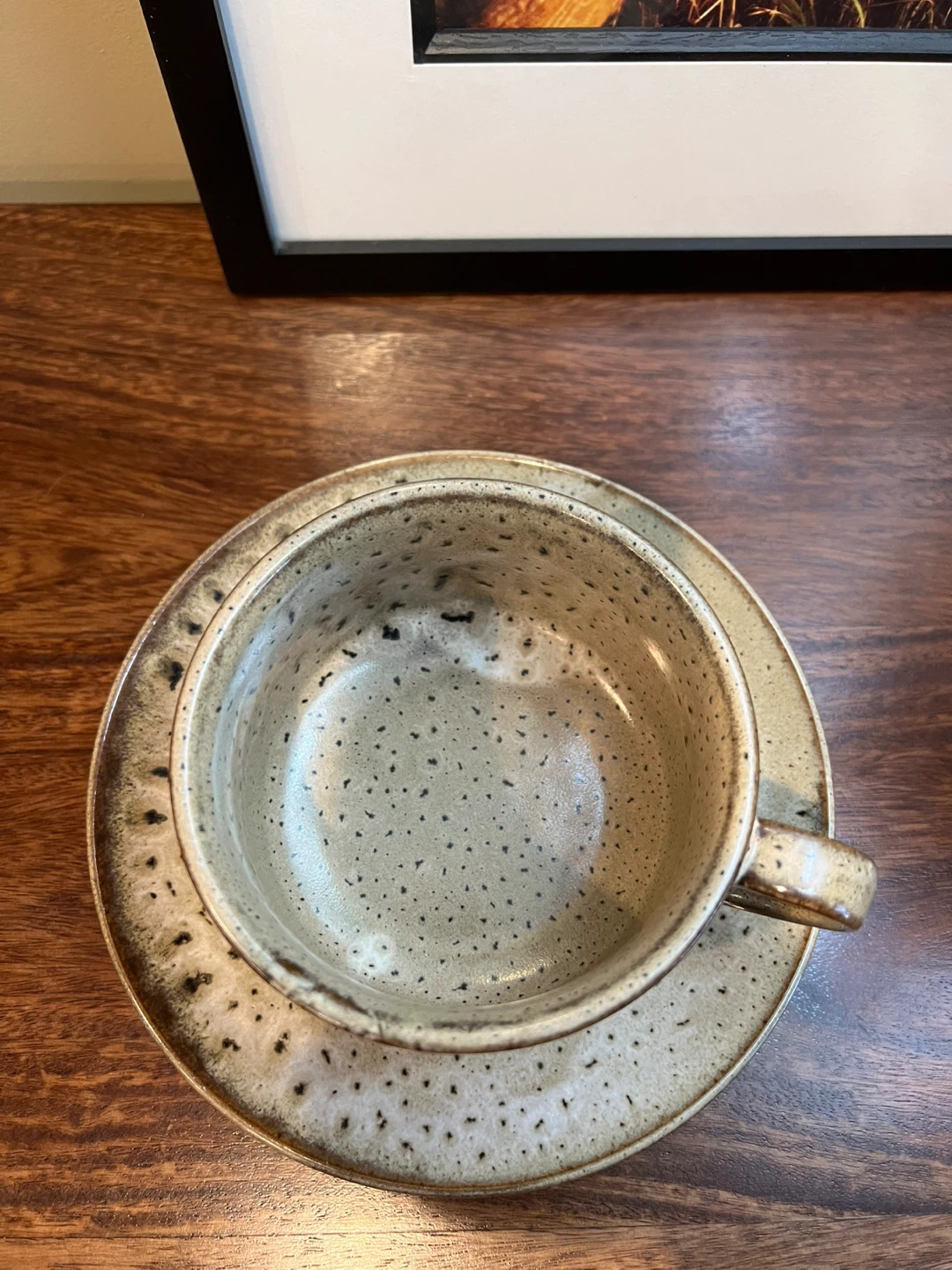 Vintage Stoneware Teacup and Saucer Set - photo 3
