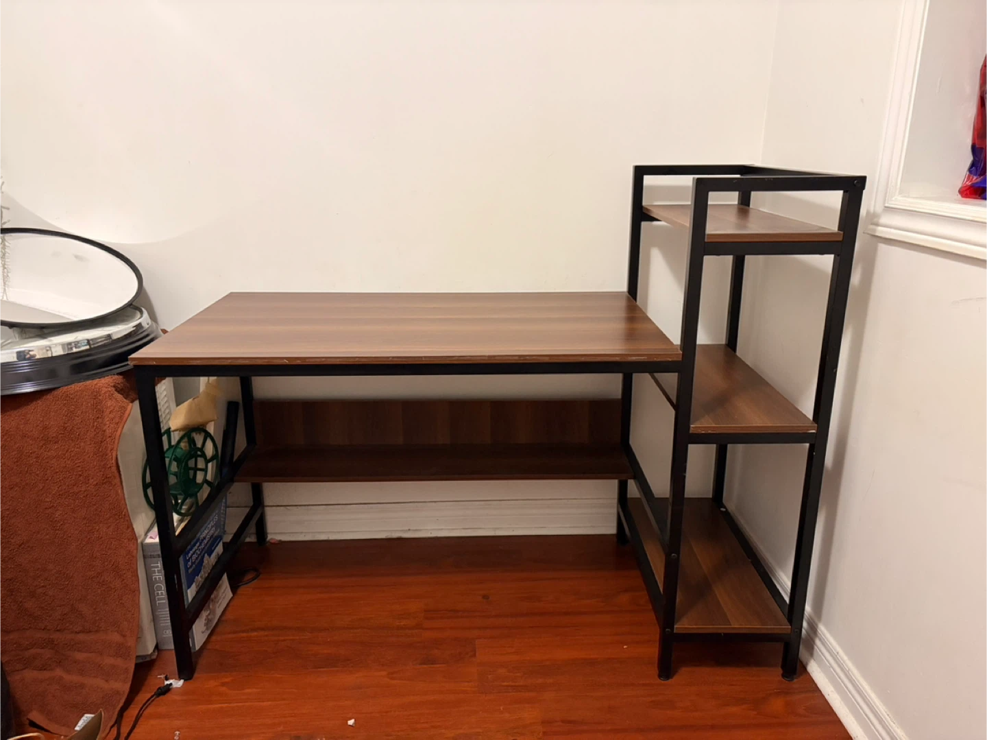 Desk with Shelving Unit