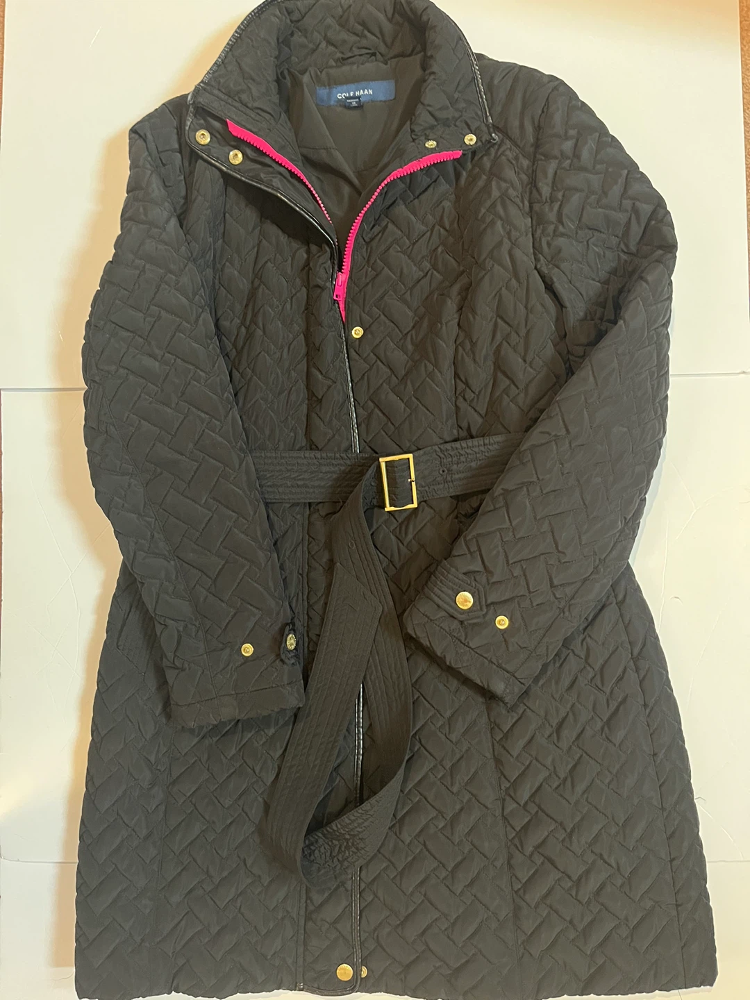 Cole Haan Quilted Belted Jacket
