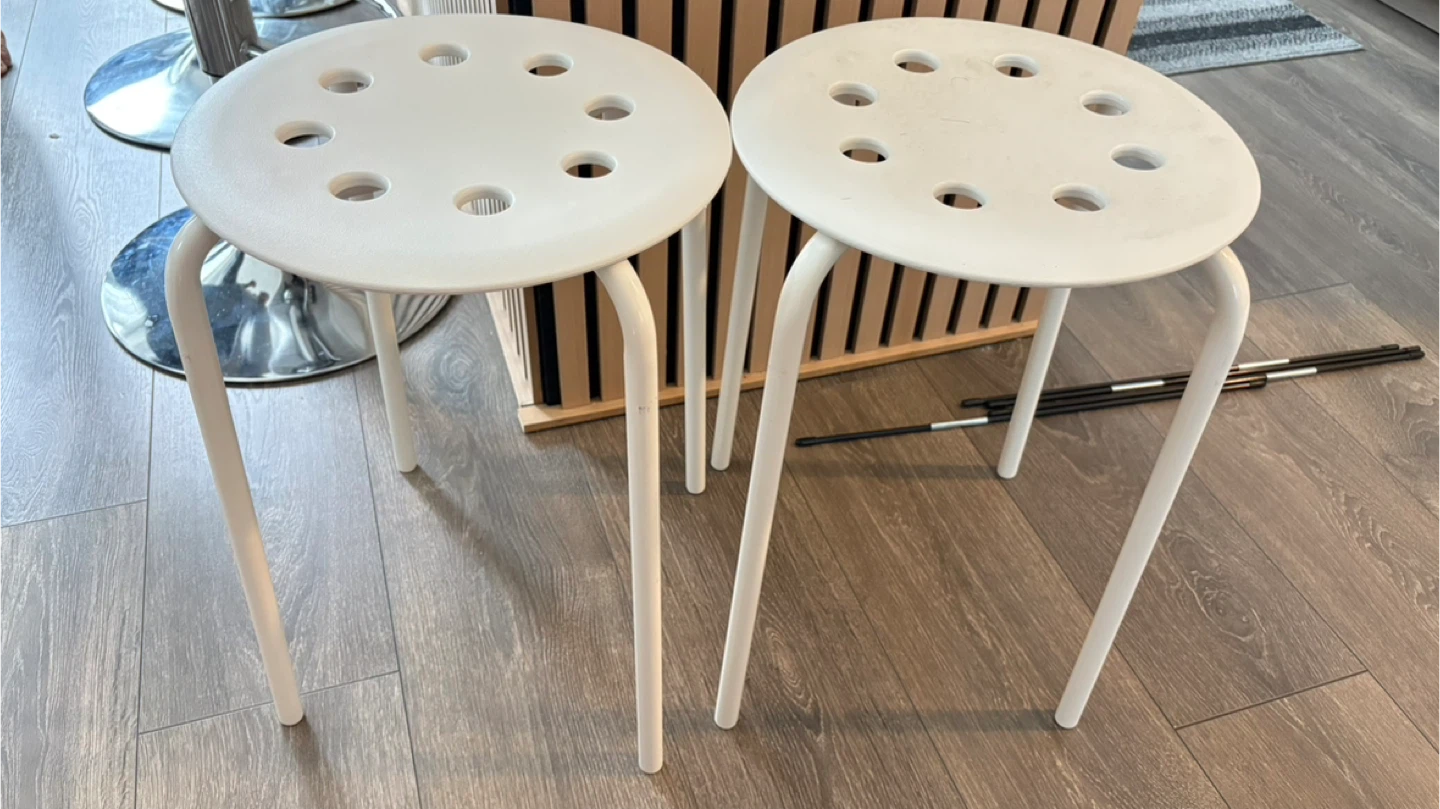 White IKEA Marius Stool