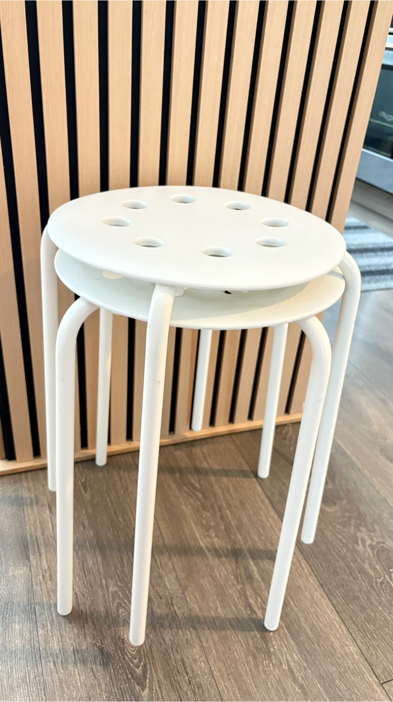 White IKEA Marius Stool - photo 2