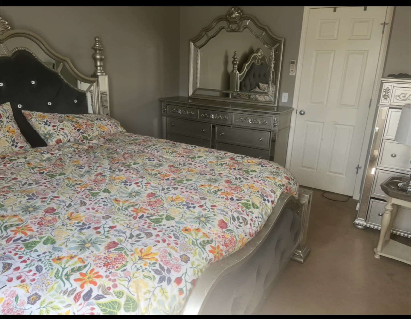 Silver Mirrored bedroom set