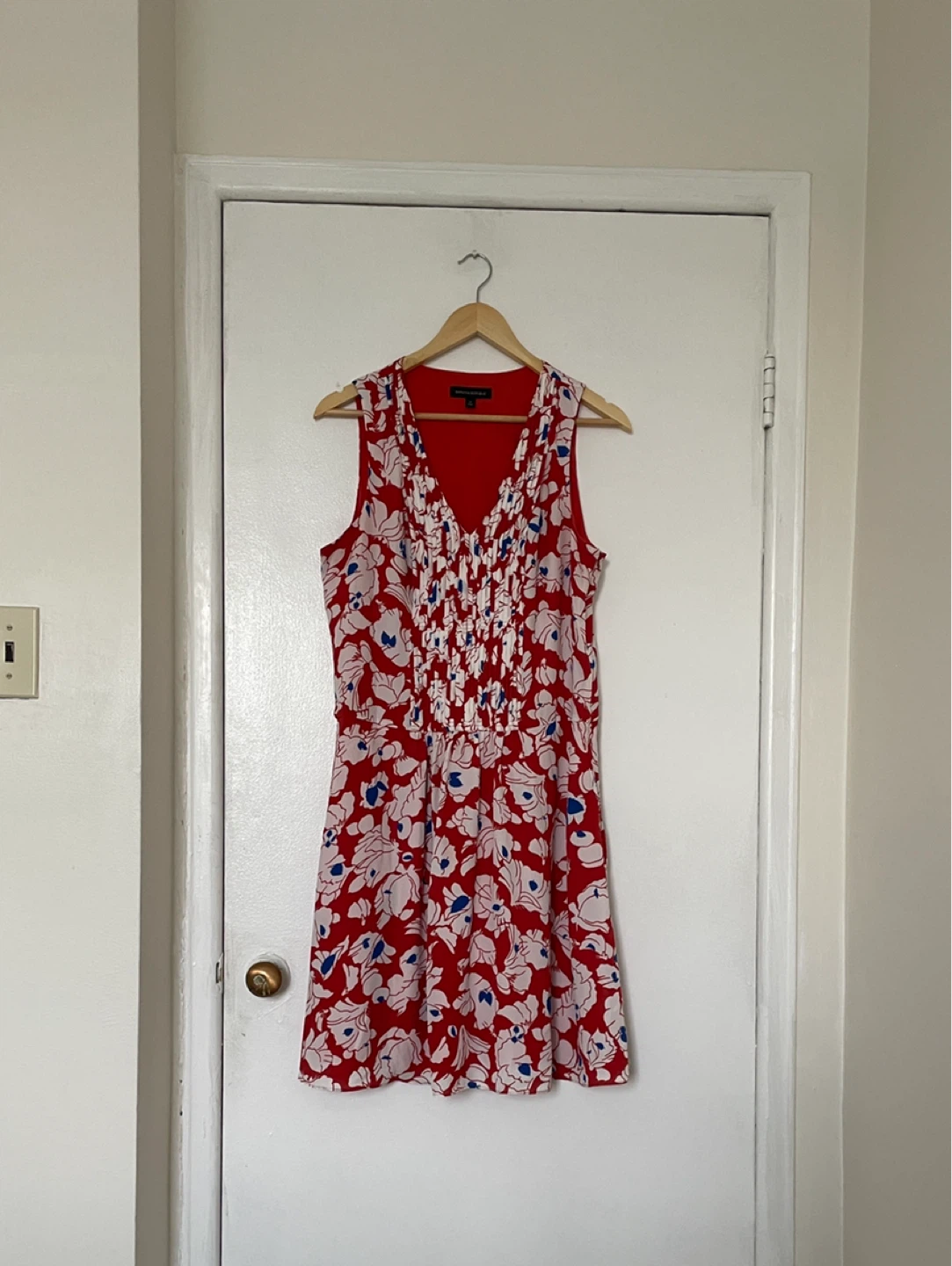 Banana Republic Red Floral Sleeveless Dress Size 12