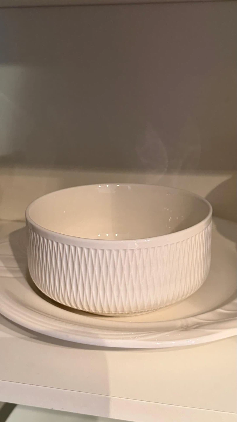 White Textured Bowl