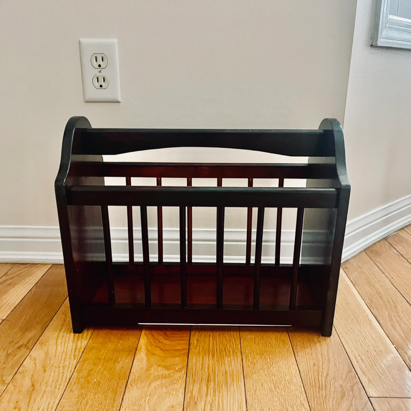 Dark Wood Magazine Rack