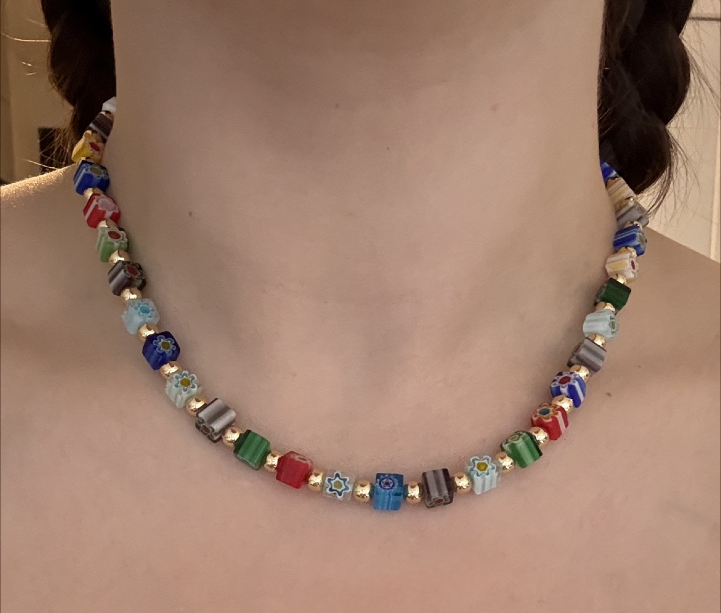 Unique colourful flower necklace - photo 5