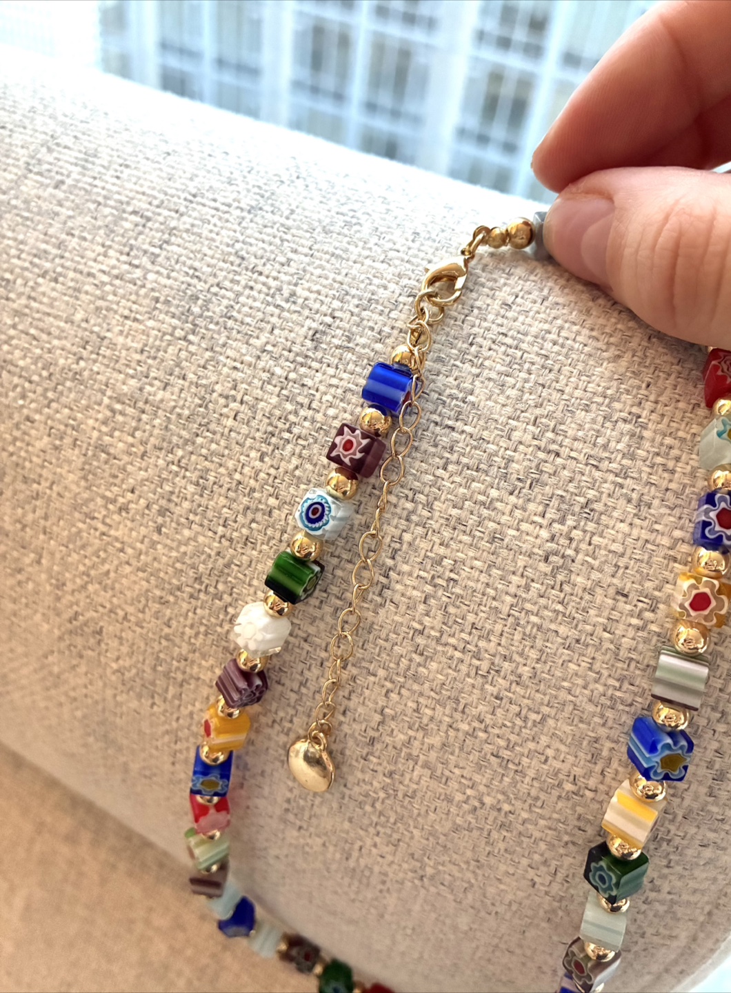 Unique colourful flower necklace - photo 4