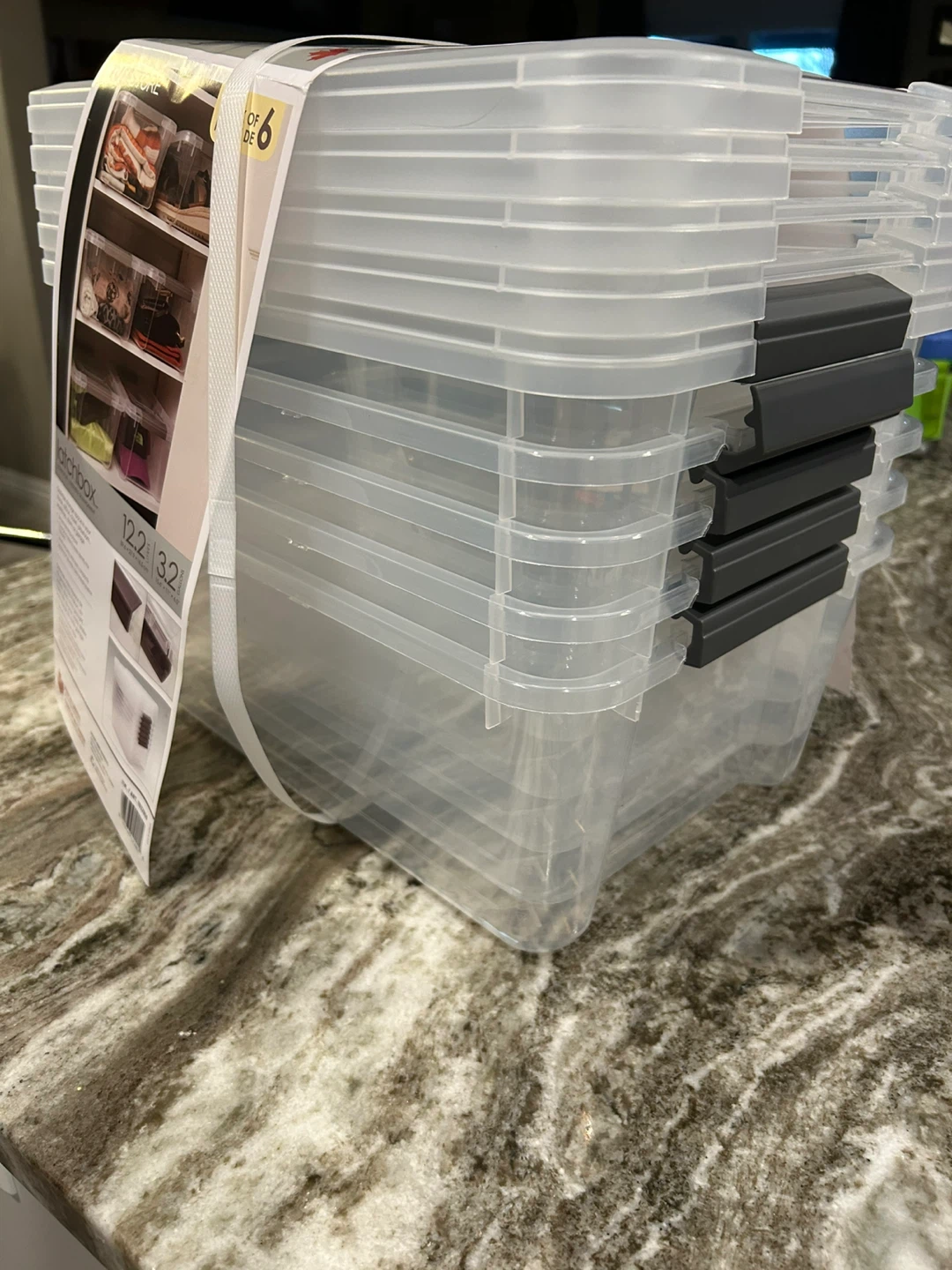 Latchbox Clear Storage Bins with Lids - Set of 5