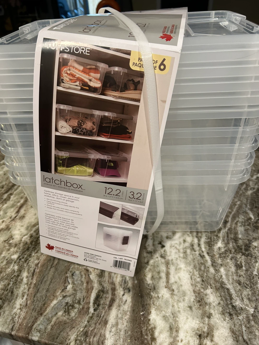 Latchbox Clear Storage Bins with Lids - Set of 5 - photo 2