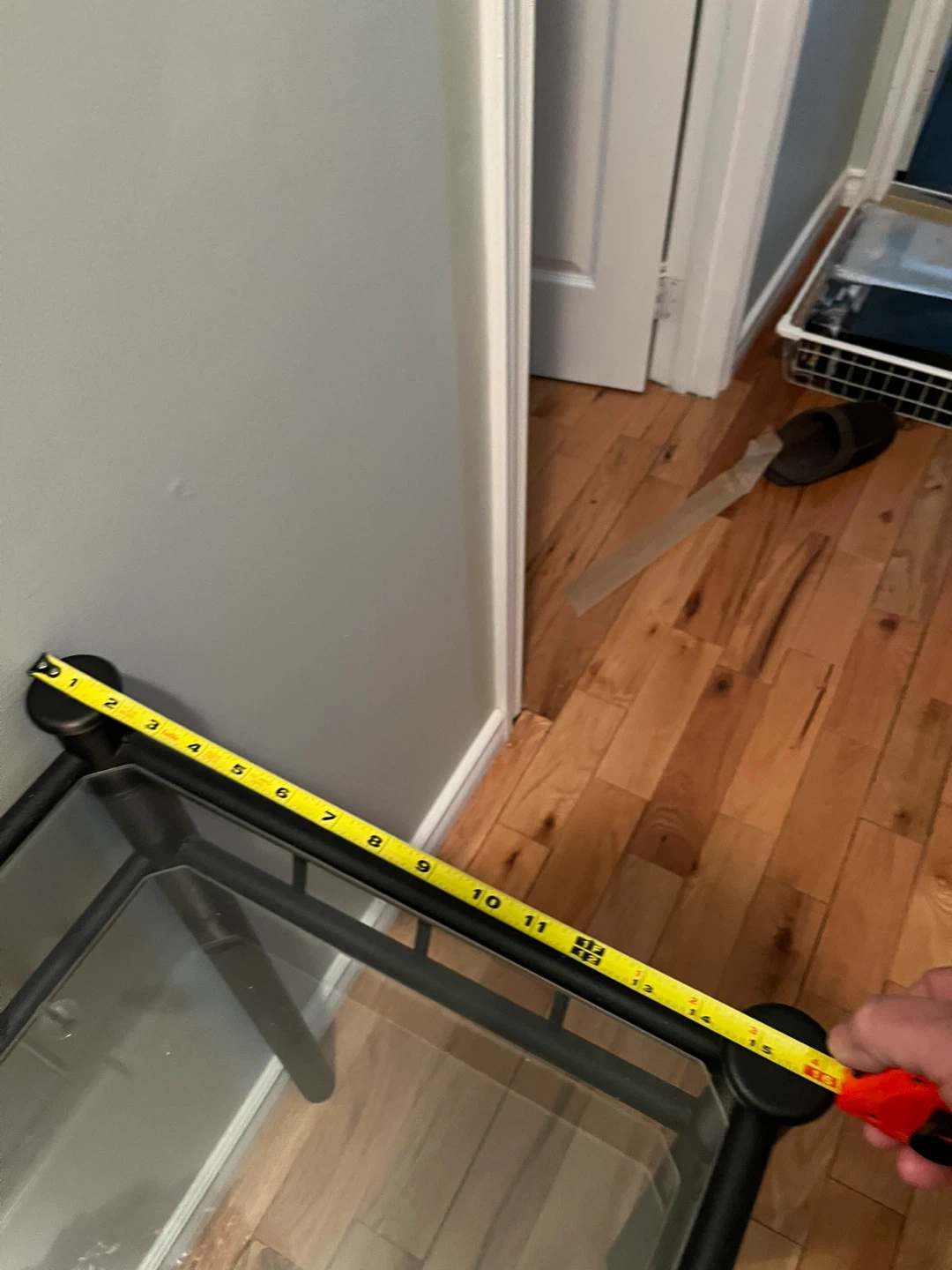 Black Metal and Glass Console Table - photo 3