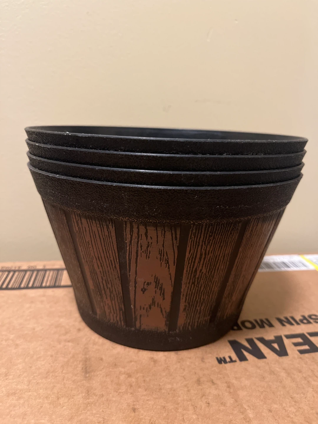 🥕Set of 5 Black Rustic Planters