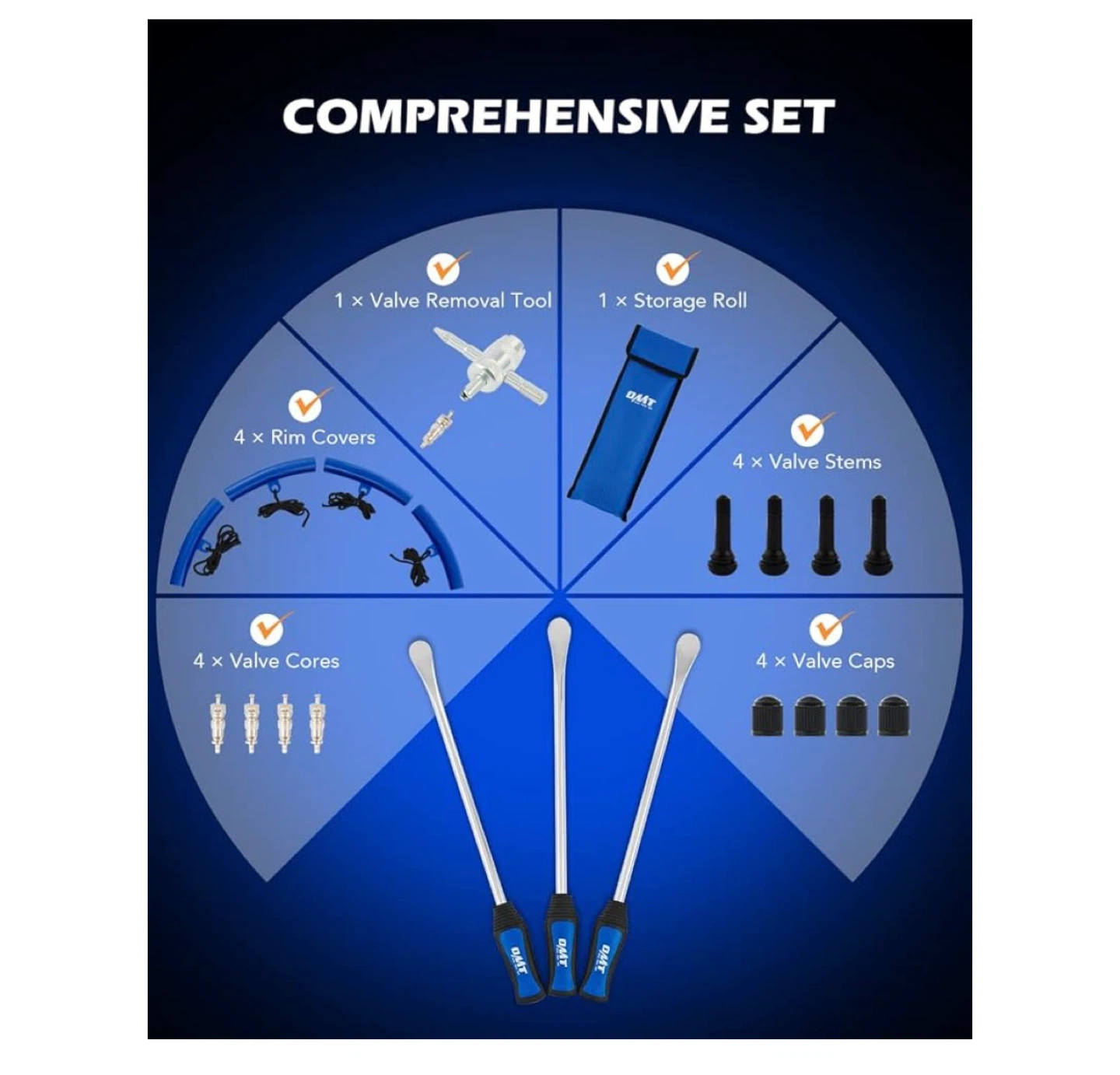 OMT 20 Pc. Motorcycle Tire Spoon Kit with Valve Tools - photo 3