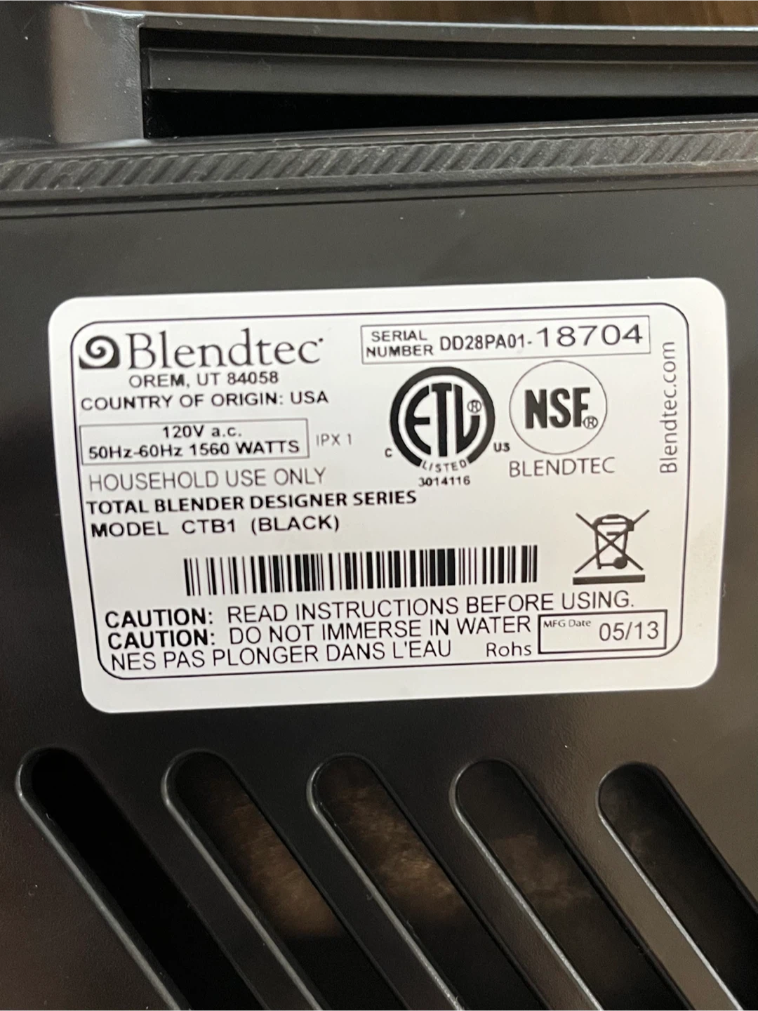 Blendtec CTB1 Total Blender - photo 3