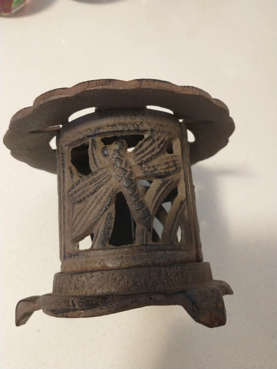 JAPANESE CAST IRON DRAGONFLY LANTERN - photo 5