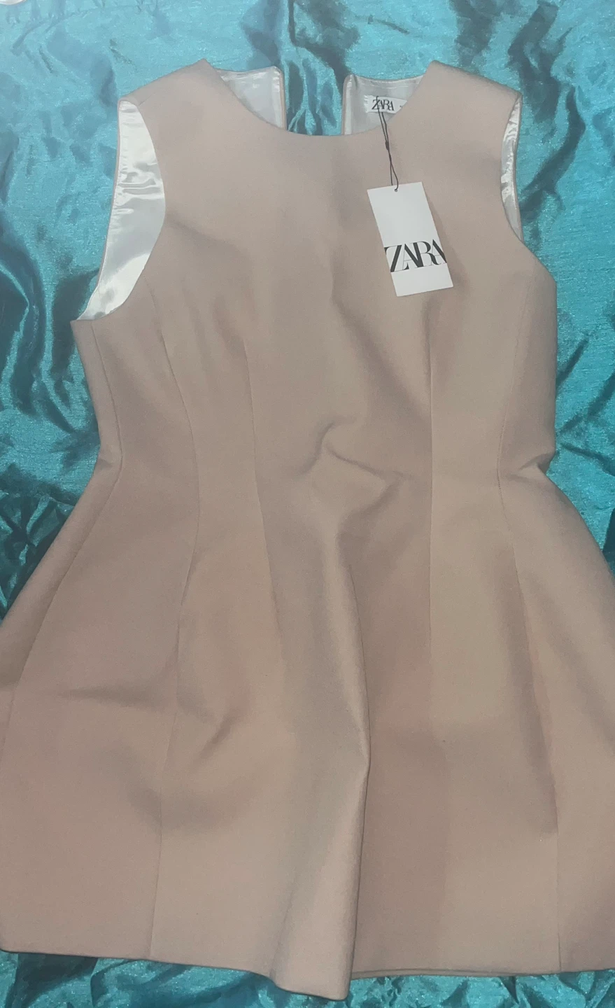 Zara Sleeveless Tan A-Line Dress