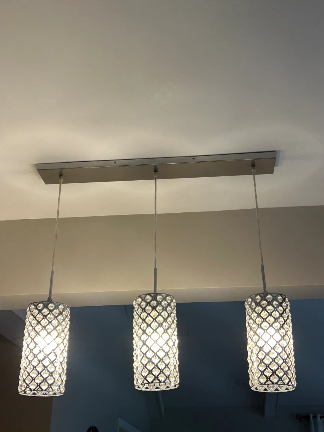 3-Light Crystal Chandelier Pendant Light Fixture